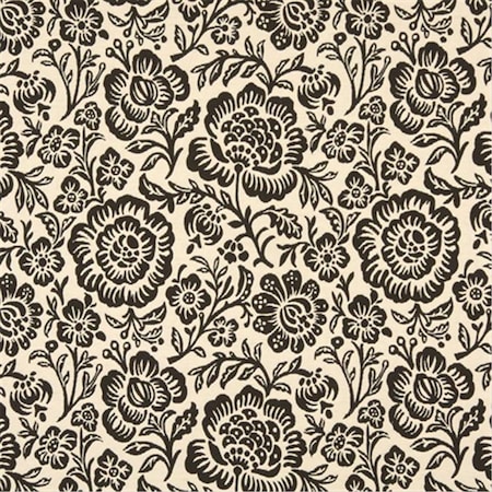 Designer Fabrics 54 in. Wide Dark Brown And Beige Floral Matelasse Reversible Upholstery Fabric F405